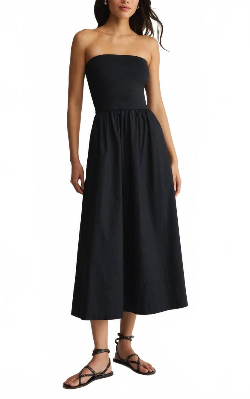 NEW Z SUPPLY sunsought strapless midi dress in black